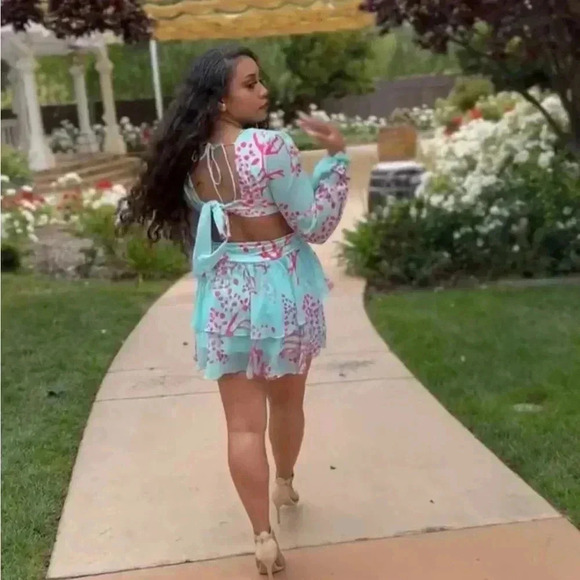 Blue Angel Ruffle Cut-Out Mini Dress - Picture 4 of 4